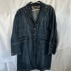 Ethyl Women's Blue Jean duster Jacket